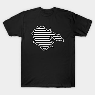 Hornby Island Silhouette in Black and White Stripes - Simple Pattern - Hornby Island T-Shirt